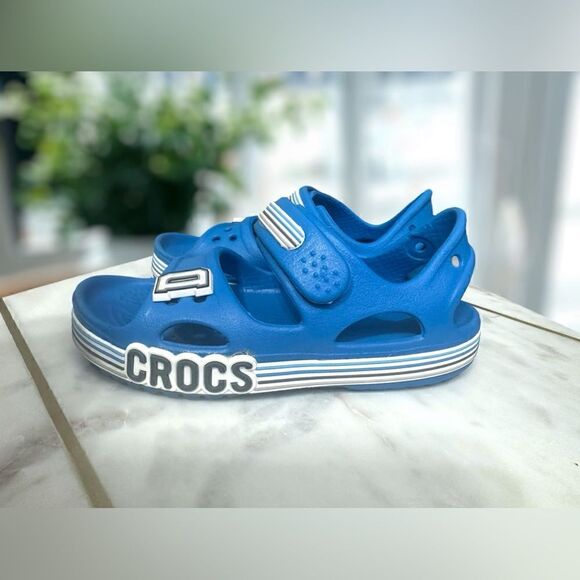 CROCS Toddler Kids Childrens Crocband Sandals Blue size 12C - Picture 15 of 16